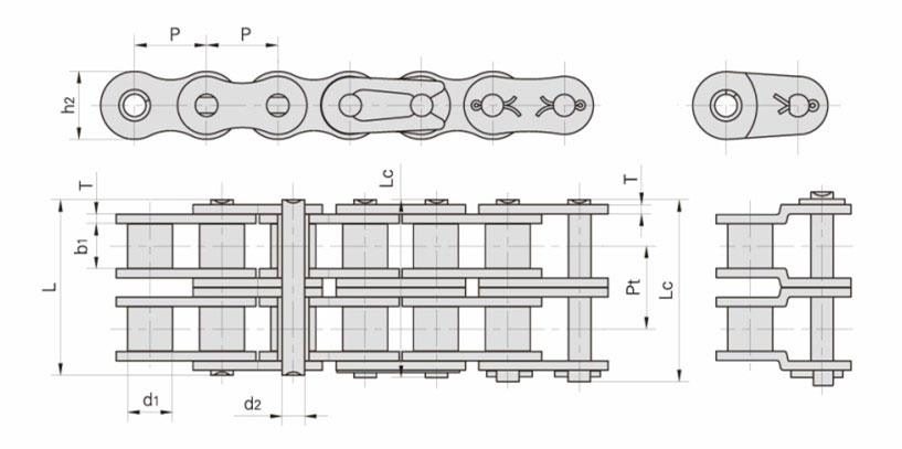 Duplex roller chains & bush chains